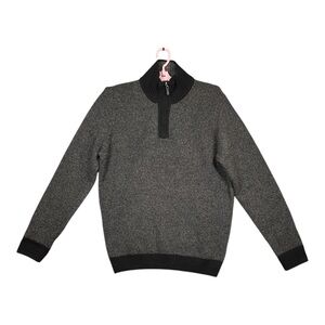 Pronto Uomo Sweater Mens Large Gray 100% Wool 1/4 Zip‎ Casual Classic Pullover